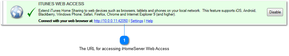 Accessing iHomeServer Web Access