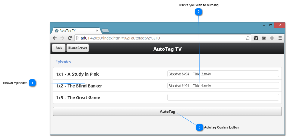 AutoTag Television Episodes - iHomeServer Web Access