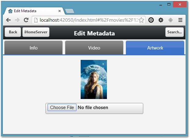 Editing Metadata (Artwork) - iHomeServer Web Access