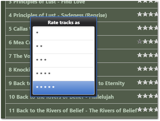 Rating Your tracks (iHomeServer Web Access)